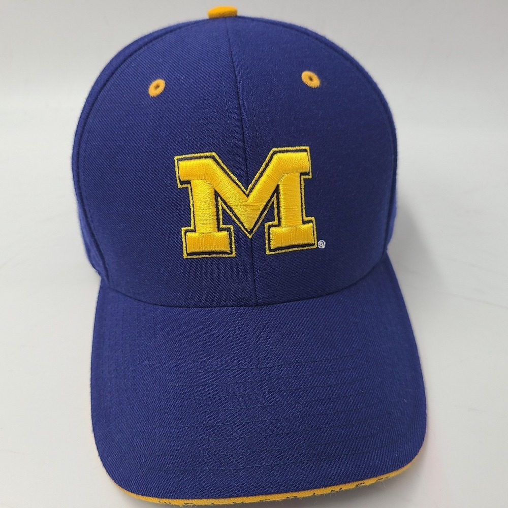 Vintage Michigan Wolverines Hat Adjustable Twins Enterprise Blue NCAA Wool Blend